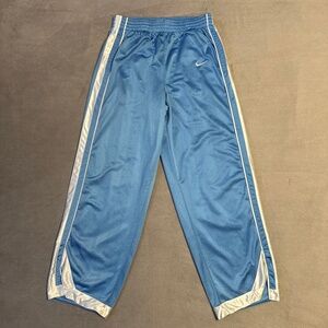 Nike Warm Up Pants Men's Large Carolina Blue Basketball Mesh Striped Lined Y2K